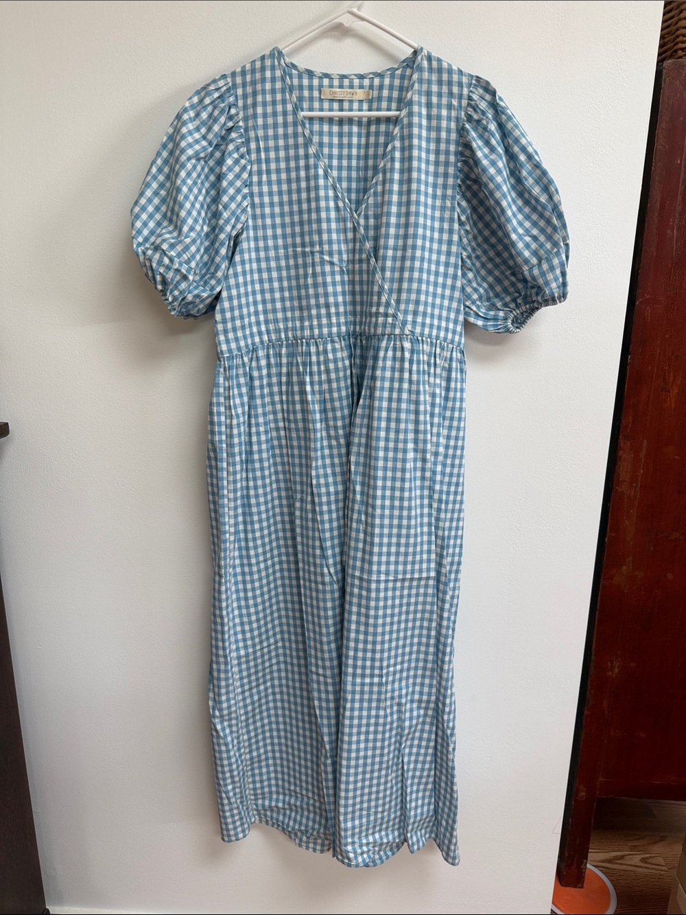 Christy Dawn blue gingham dress size S